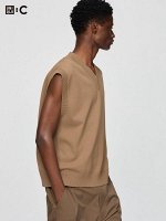 UNIQLO: C - вязаный жилет с V-образным вырезом - 32 BEIGE
