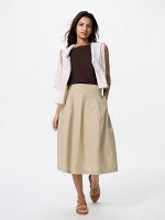 UNIQLO - хлопковая юбка-кокон укороченной длины - 32 BEIGE
