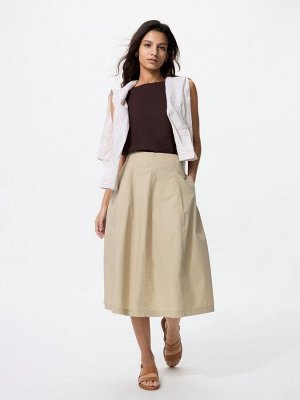 UNIQLO - хлопковая юбка-кокон укороченной длины - 32 BEIGE