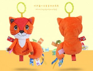 Игрушка мягкая погремушка  "лисёнок"