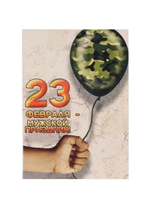 Карта выживания «23 февраля. Воздушный шарик», с чехлом