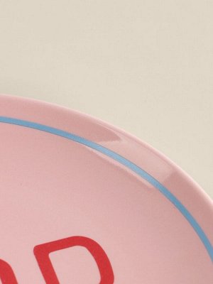 Тарелки SL Home «Уроки испанского: Amor - Te amo», d=22 см, набор 2 шт., фарфор, белые, розовые