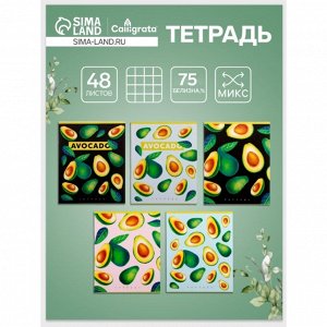 Тетрадь 48 листов в клетку, Calligrata «Авто и скорость», обложка мелованный картон, серые листы, МИКС