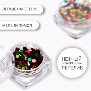Блёстки для декора, крупные, разноцветные
