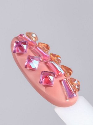 Фигурки для декора, объёмные, розовые, полупрозрачные
