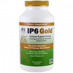 Инозитол P-6 International, IP6 Gold, формула для поддержки иммунной системы, 240 растительных капсул. IP6 Gold ― это поистине многофункциональная формула, которая признана мощным антиоксидантом, обес