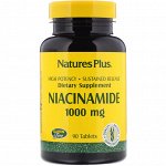 Nature&amp;#x27 - s Plus, Ниацинамид, 1000 мг, 90 таблеток