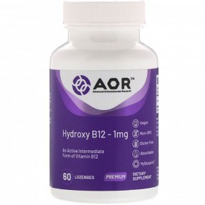 Advanced Orthomolecular Research AOR, Гидроксины B12, 1 мг, 60 пастилок
