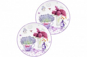 Набор тарелок 2 шт. 16x16x2 см, "Лаванда", NEW BONE CHINA