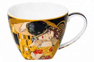 Чашка 250 мл с блюдцем "Поцелуй на черном" из NEW BONE CHINA, 20*10*2 см