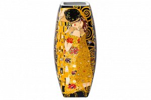 Ваза квадратная 3 л 12,5x12,5x30 см "Поцелуй на черном", NEW BONE CHINA