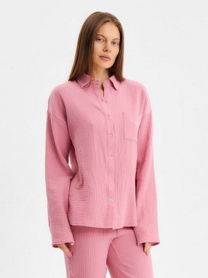 Пижама женская (рубашка и брюки) KAFTAN Basic размер, пудрово-розовая