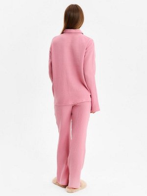 Пижама женская (рубашка и брюки) KAFTAN Basic размер, пудрово-розовая