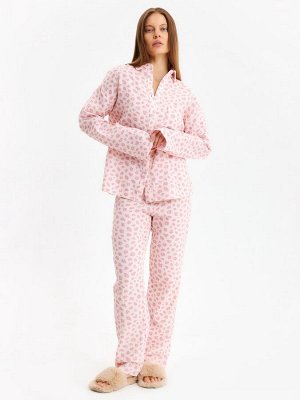 Комплект домашний женский (рубашка, брюки) KAFTAN «Муслин: pink leopard» размер, розовый