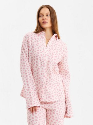 Комплект домашний женский (рубашка, брюки) KAFTAN «Муслин: pink leopard» размер, розовый
