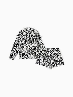 Комплект домашний женский (рубашка, шорты) KAFTAN «Муслин: leopard» размер