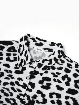 Комплект домашний женский (рубашка, шорты) KAFTAN «Муслин: leopard» размер