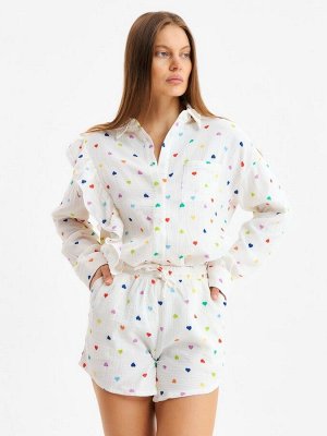 Комплект домашний женский (рубашка, шорты) KAFTAN размер, белый