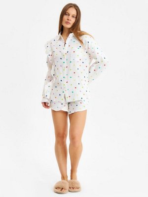 Комплект домашний женский (рубашка, шорты) KAFTAN размер, белый