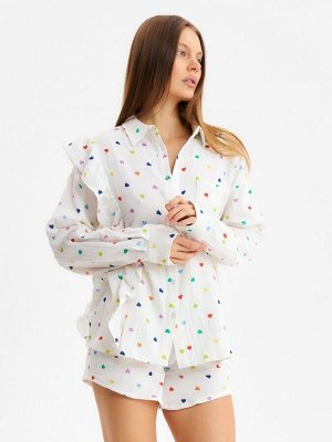 Комплект домашний женский (рубашка, шорты) KAFTAN размер, белый
