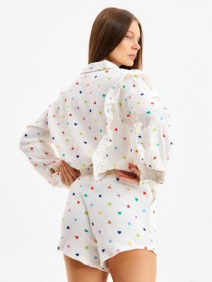 Комплект домашний женский (рубашка, шорты) KAFTAN размер, белый
