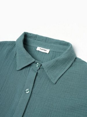 Комплект домашний женский (рубашка, шорты) KAFTAN Basic размер, зеленый