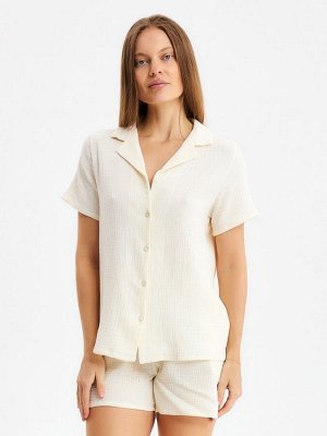 Комплект домашний женский (рубашка, шорты) KAFTAN Basic размер, молочный