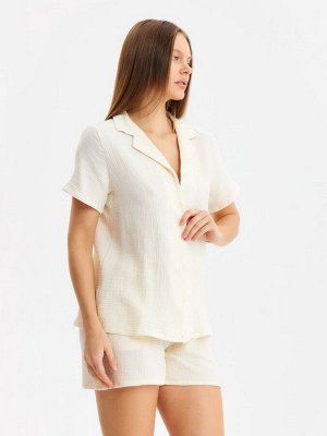 Комплект домашний женский (рубашка, шорты) KAFTAN Basic размер, молочный