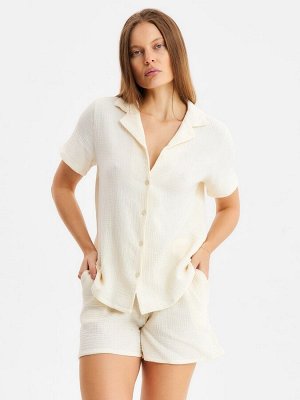 Комплект домашний женский (рубашка, шорты) KAFTAN Basic размер, молочный