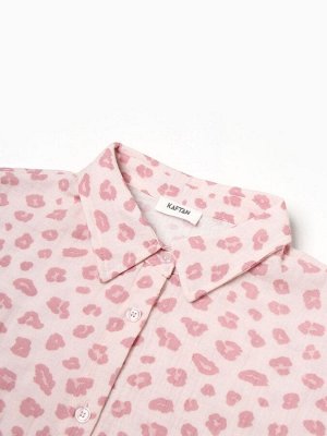 Комплект домашний женский (рубашка, шорты) KAFTAN «Муслин: pink leopard»размер, розовый