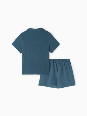 Комплект домашний женский (рубашка, шорты) KAFTAN Basic размер, синий