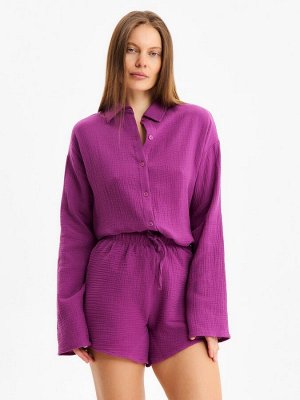 Комплект домашний женский (рубашка, шорты) KAFTAN Basic размер, сиреневый