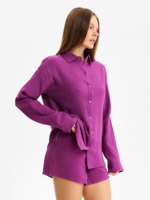 Комплект домашний женский (рубашка, шорты) KAFTAN Basic размер, сиреневый