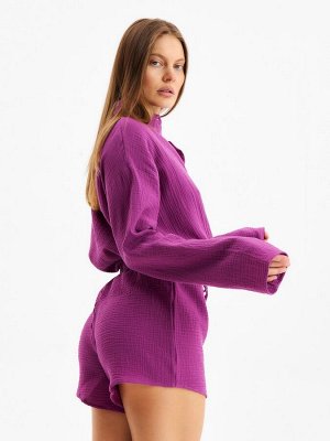Комплект домашний женский (рубашка, шорты) KAFTAN Basic размер, сиреневый
