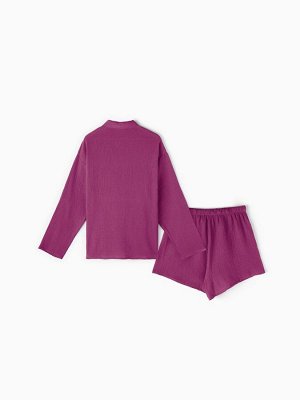 Комплект домашний женский (рубашка, шорты) KAFTAN Basic размер, сиреневый