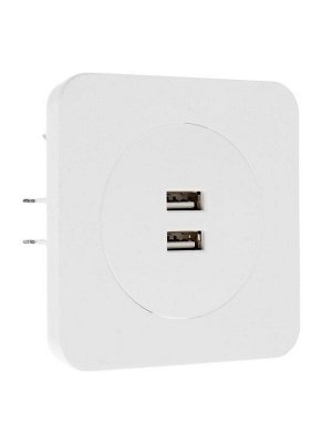 Розетка с 2 USB-A разъёмами, 2.1 А, 5 В, серия Circular, скрытый монтаж, белая