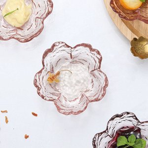 Соусник стеклянный, розовый цветочек, 2 шт в наборе