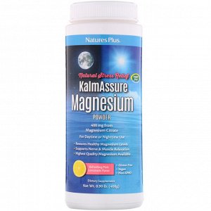 Nature&#x27 - s Plus, Kalmassure Magnesium Powder, Refreshing Pink Lemonade, 400 mg, 0.90 lb. (408 g)