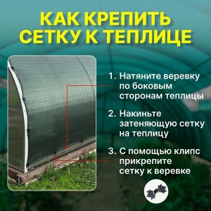 Сетка затеняющая 55% для теплиц, сетка на забор затеняющая, размер 2 х 50 м