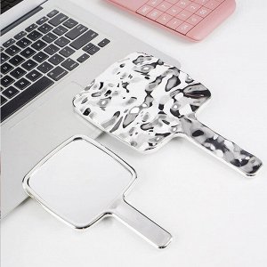 Куралеся Зеркало с ручкой, зеркальце косметическое ручное, 10 х 10 х 7 см.