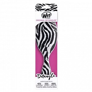 Wet Brush Расческа для спутанных волос / Original Detangler Safari Zebra BWR830SAFZE, черно-белый