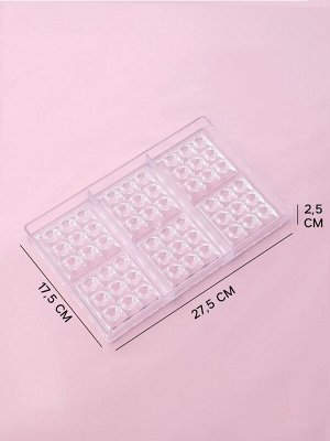 Форма для шоколада и конфет KONFINETTA «Поп-ит», пластик, 6 ячеек 7x7 см, 27.5x17.5x2.5 см, прозрачная