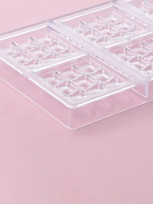 Форма для шоколада и конфет KONFINETTA «Поп-ит», пластик, 6 ячеек 7x7 см, 27.5x17.5x2.5 см, прозрачная