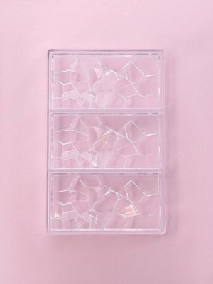 Форма для шоколада KONFINETTA «Сплит», пластик, 27.5x17.5x2.5 см, 3 ячейки 15.3x7.5x0.8 см, прозрачная