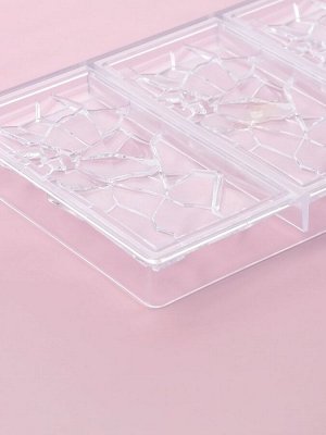 Форма для шоколада KONFINETTA «Сплит», пластик, 27.5x17.5x2.5 см, 3 ячейки 15.3x7.5x0.8 см, прозрачная