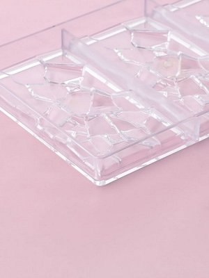 Форма для шоколада KONFINETTA «Сплит», пластик, 27.5x17.5x2.5 см, 3 ячейки 15.3x7.5x0.8 см, прозрачная