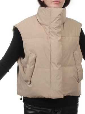 24122 DK. BEIGE Жилет утепленный женский (100 гр. холлофайбер)