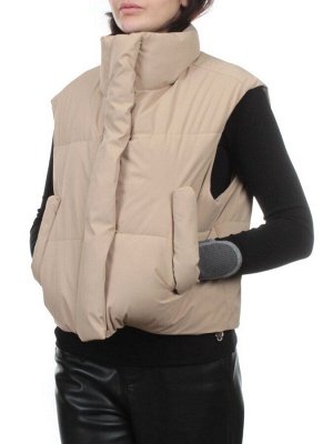 24122 DK. BEIGE Жилет утепленный женский (100 гр. холлофайбер)