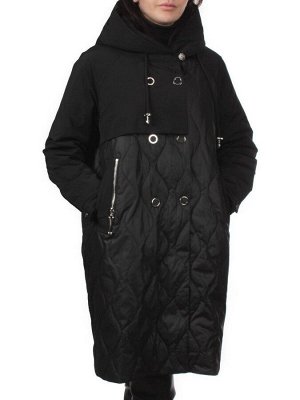 258 BLACK Пальто демисезонное женское (100 гр. холлофайбер)