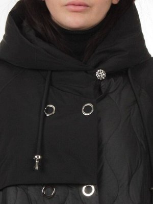 258 BLACK Пальто демисезонное женское (100 гр. холлофайбер)